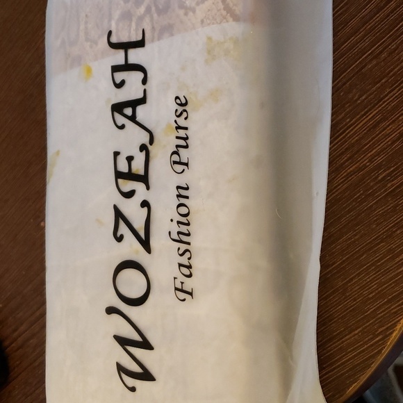 WOZEAH RFID Blocking PU Leather Zip Around Wallet Clutch Faux Snake Cuban Sand - Picture 8 of 12